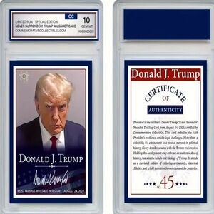 Donald Trump Never Surrender Mug Shot Collector's Edition Card